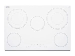 Summit Appliance CR5B30T8W 30" Wide 5-Burner Radiant Cooktop