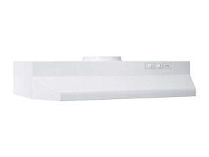 Broan-NuTone BUEZ230WW Broan UC 190 CFM 30N White Economy 30-inch Under-Cabinet Easy Install Range Hood with 2-Speed Exhaust Fan and Light