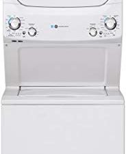 GE GUD27EESNWW 27" Electric Laundry Center with 3.8 cu. ft. Washer Capacity and 5.9 cy. ft. Dryer Capacity in White