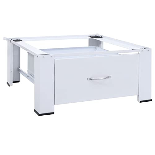SKM Washing Machine Pedestal with Drawer Pedestals for All Standard Washing and Drying Machines White 27.2" x 27.2" x 12.8" (W x D x H) SKM Washing Machine Pedestal with Drawer Pedestals for All Standard Washing and Drying Machines White 27.2" x 27.2" x 12.8" (W x D x H)