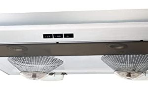 Sakura R-838 30" Stainless Under the Cabinet Range Hood|700 CFM Exhaust Vent|Dual LED Lights|Dual Powerful motors|3D Grease-Trapping|Aluminum Filter System