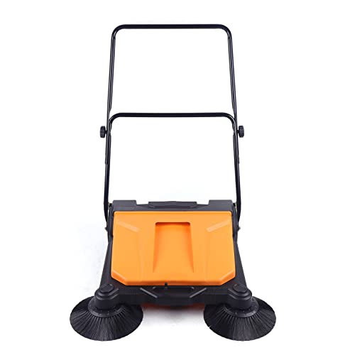 VPABES Walk-Behind Hand Push Floor Sweeper 26" Outdoor and Indoor Sweeper Twin Push Sweeper with Dual Side Broom Commercial Floor Sweeper VPABES Walk-Behind Hand Push Floor Sweeper 26" Outdoor and Indoor Sweeper Twin Push Sweeper with Dual Side Broom Commercial Floor Sweeper