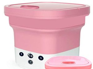 ET-LIXIN Portable Folding Washing Machine For Socks Underwear Mini washer For Outdoor RV (PINK)