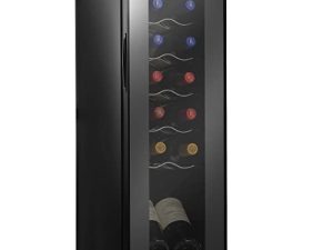 NutriChef PKCWC120 White & Red Cooler-Freestanding Countertop Compact Mini Wine Fridge Chiller 12 Bottle Capacity