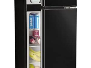 Anukis Compact Refrigerator 4.0 Cu Ft 2 Door Mini Fridge with Freezer For Apartment