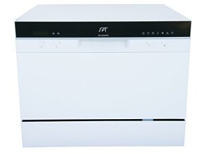SPT SD-2224DW ENERGY STAR Compact Countertop Dishwasher with Delay Start - Portable Dishwasher with Stainless Steel Interior and 6 Place Settings Rack Silverware Basket for Apartment Office And Home Kitchen