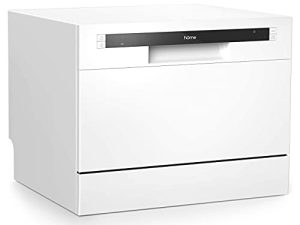 hOmeLabs Compact Countertop Dishwasher - Energy Star Portable Mini Dish Washer in Stainless Steel Interior for Small Apartment Office and Home Kitchen with 6 Place Setting Rack and Silverware Basket