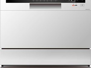 Farberware Professional FCD06ABBWHA Compact Portable Countertop Dishwasher with 6 Place Settings and Silverware Basket