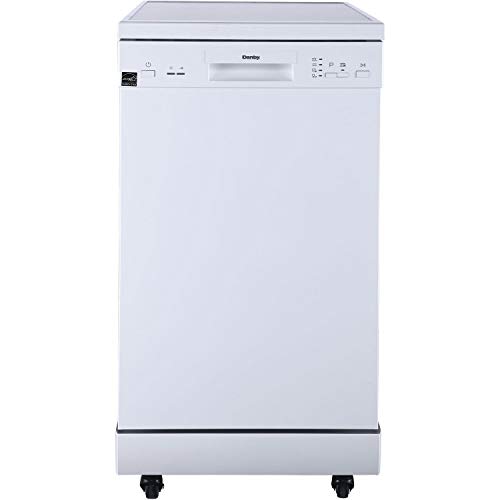 Danby DDW1805EWP 18 inch Portable Dishwasher with 8 Place Setting Capacity; 4 Wash Cycles; Energy Star Certified; Adjustable Upper Rack; in White Danby DDW1805EWP 18 inch Portable Dishwasher with 8 Place Setting Capacity; 4 Wash Cycles; Energy Star Certified; Adjustable Upper Rack; in White