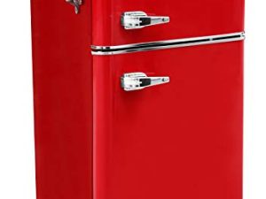 Frigidaire EFR840-RED 3.2 Cu Ft Red 2 Door Retro Bar Fridge with Side Bottle Opener