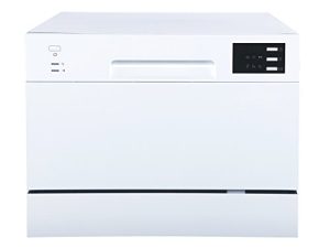SPT SD-2225DW Compact Countertop Dishwasher/Delay Start-Energy Star Portable Dishwasher with Stainless Steel Interior and 6 Place Settings Rack Silverware Basket/Apartment Office Home Kitchen