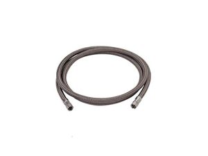 EZ-FLUID 1/4" Female Comp x 1/4" Female Comp x 60"(5FT) Stainless Steel Braided Flexible Refrigerator Ice Maker Water Line Connector Kit