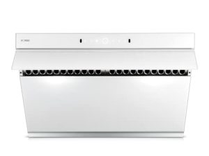 FOTILE JQG7505-W 30" Under-Cabinet or Wall-Mount Range Hood | Dual DC-Motor | Slant Vent Series | Motion Activate| Touchscreen with 4 Speed Level | Modern Kitchen Pure White Schott Glass