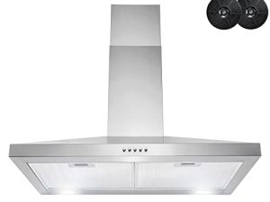 AKDY 30" Wall Mount Range Hood in Stainless Steel with LEDs