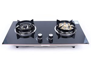 Gas Cooktop 2 Burners Drop-In Gas Stove Sealed Stainless Steel Built-In Natural Gas Cooker Tempered Glass Strong Flame Natural Gas Cooktop Kitchen Cooking