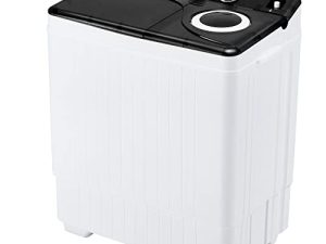 Homguava Portable Washing Machine 26Lbs Capacity Washer and Dryer Combo 2 In 1 Twin Tub Laundry Washer(18Lbs) & Spinner(8Lbs) with Built-in Gravity Drain Pump