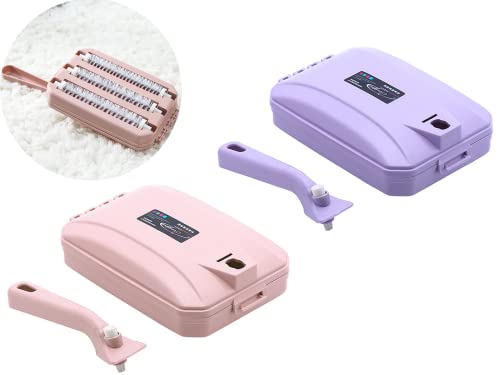 QDAOYU 2Pcs Carpet Brush Handheld Carpet Table Sweeper Triple Brush Head Carpet Table Brush Pet Hair Cleaning Brush Collector Brush (Blue+Pink) QDAOYU 2Pcs Carpet Brush Handheld Carpet Table Sweeper Triple Brush Head Carpet Table Brush Pet Hair Cleaning Brush Collector Brush (Blue+Pink)