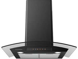 CIARRA Black Range Hood 30 inch with Soft Touch Control 450 CFM Stove Vent Hood for Kitchen with 3 Speed Exhaust Fan Auto Shut Off Function CAB75502