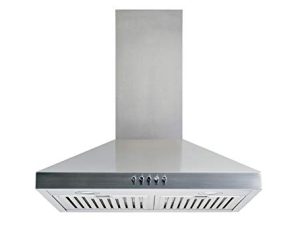 Winflo 30 In. Convertible Stainless Steel Wall Mount Range Hood with Stainless Steel Baffle Filters and Push Button Control