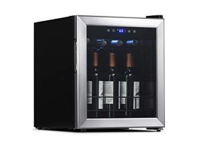 NewAir Compact Wine Cooler Refrigerator | 16 Bottle Capacity | Freestanding/Built-in Countertop Wine Cellar in Stainless Steel with UV Protected Glass Door NWC016SS00