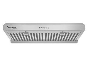 Empava 30" Under Cabinet Range Hood Ultra Slim-Ducted Exhaust Kitchen Vent with Push Button Controls-Dual Sealed Aluminum Motor-Permanent Filters LEDs Light in Stainless Steel
