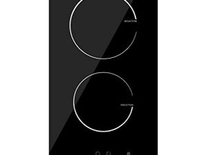 Induction Cooktop 2 Burners Electric Cooktop 12'' Built in Double Electric Stove Top Countertop Cooker with Hard Wire