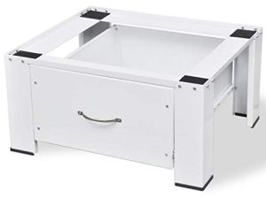 Festnight Washing Machine Pedestal with Storage Drawer Dryer Mini Refrigerator Cabinet Stand for Utility Room Home All Standard Washing Machines Furniture White Load Capacity 220.5 lb