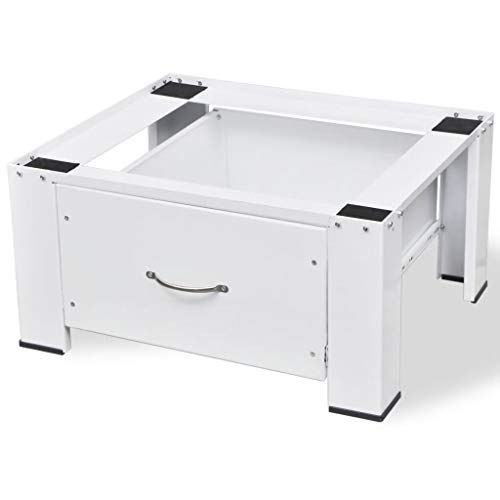 Festnight Washing Machine Pedestal with Storage Drawer Dryer Mini Refrigerator Cabinet Stand for Utility Room Home All Standard Washing Machines Furniture White Load Capacity 220.5 lb Festnight Washing Machine Pedestal with Storage Drawer Dryer Mini Refrigerator Cabinet Stand for Utility Room Home All Standard Washing Machines Furniture White Load Capacity 220.5 lb