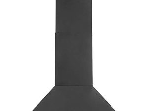 DKB 30" Inch Wall Mounted Range Hood Stainless Steel In Black With Halogen Lights 600 CFM