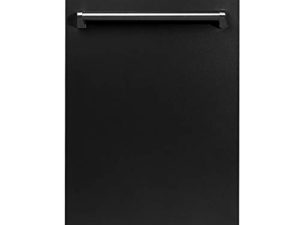 ZLINE 18 in. Compact Top Control Dishwasher in Black Matte 120-Volt with Stainless Steel Tub and Traditional Style Handle