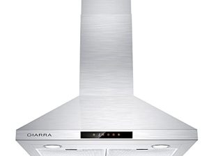 CIARRA Range Hood 30 inch 450 CFM Convertible Wall Mount Vent Hood for Kitchen in Stainless Steel CAS75206