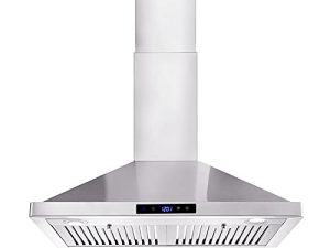 Tieasy Wall Mount Range Hood 30 inch Kitchen Hood 700 CFM with Ducted/Ductless Convertible Duct