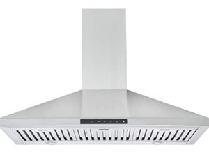 Ancona AN-1506 WPNL636 36" 650 CFM Convertible Wall Mount Range Hood with Auto Night Light in Stainless Steel