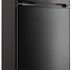 RCA RFR741-BLACK Apartment Size-Top Freezer-2 Door Fridge-Adjustable Thermostat Control-Black-7.5 Cubic Feet