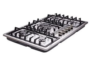 Deli-kit® 34 inch Gas Cooktop Dual Fuel Sealed 5 Burners Stainless Steel Gas Cooktop Drop-In Gas Hob DK258-A01 Gas Cooker