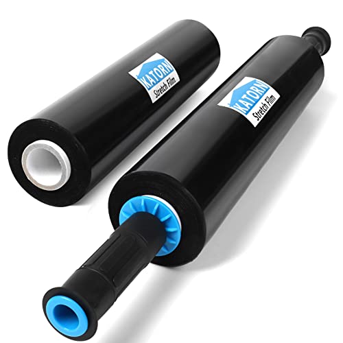 【2 Pack】KATORN Stretch Wrap Film with Rolling Handles 【2 Pack】KATORN Stretch Wrap Film with Rolling Handles