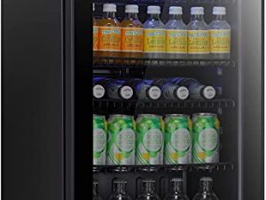 Antarctic Star Beverage Refrigerator Cooler - 120 Can Mini Fridge Glass Door for Soda Beer or Wine Small Drink Dispenser Clear Front for Home
