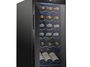 SCHMECKE 18 Bottle Compressor Wine Cooler Refrigerator w/Lock - Large Freestanding Wine Cellar - 41f-64f Digital Temperature Control Wine Fridge For Red