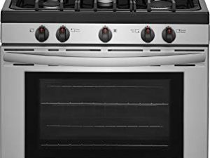 FFGF3054TS 30 Gas Range with 5 Burners 5 cu. ft. Oven Capacity One-Touch Self Clean Quick Boil Electronic Kitchen Timer Sealed Gas Burner Storage Drawer in Stainless Steel