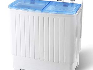 JupiterForce 2 In 1 Portable Mini Compact Twin Tub Washing Machine 17.6 LB Laundry Washer Spinner Combo Machine w/Timer Control