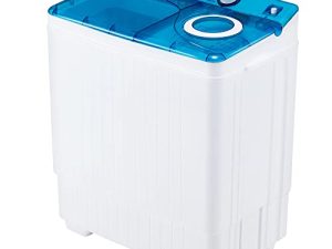Homguava Portable Washing Machine 26Lbs Capacity Washer and Dryer Combo 2 In 1 Twin Tub Laundry Washer(18Lbs) & Spinner(8Lbs) with Built-in Gravity Drain Pump