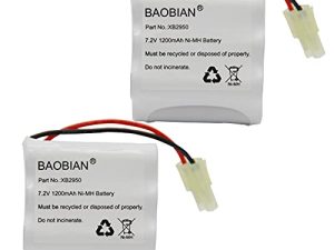 BAOBIAN XB2950 7.2V 1200mAh Ni-Mh Battery Pack Compatible with Shark V2950 V2950A V2945Z V2945 Floor & Carpet Sweeper (2 Pack)