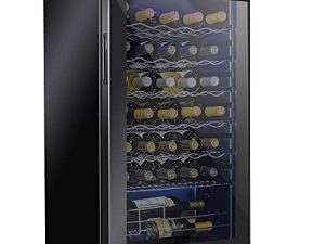 SCHMECKE 34 Bottle Compressor Wine Cooler Refrigerator w/Lock | Large Freestanding Wine Cellar | 41f-64f Digital Temperature Control Wine Fridge For Red