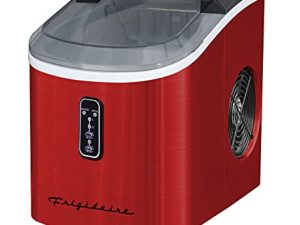 Frigidaire Ice Maker Machine - SELF CLEANING - Makes 26lbs. Ice Cubes Per Day - Red Stainless