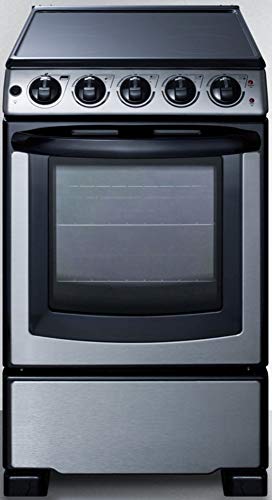 Summit Appliance REX2071SSRT 20" Wide Slide-In Look Smooth-Top Electric Range in Stainless Steel with Oven Window Summit Appliance REX2071SSRT 20" Wide Slide-In Look Smooth-Top Electric Range in Stainless Steel with Oven Window