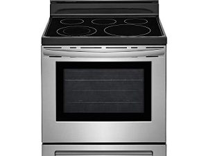 FFEF3054TS 30 Freestanding Electric Range with 5.3 cu. ft. Capacity 2 Oven Racks Storage Drawer 5 Heating Elements and Self Clean Function in Stainless Steel