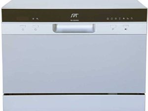 SPT SD-2224DS ENERGY STAR Compact Countertop Dishwasher with Delay Start - Portable Dishwasher with Stainless Steel Interior and 6 Place Settings Rack Silverware Basket for Apartment Office And Home Kitchen