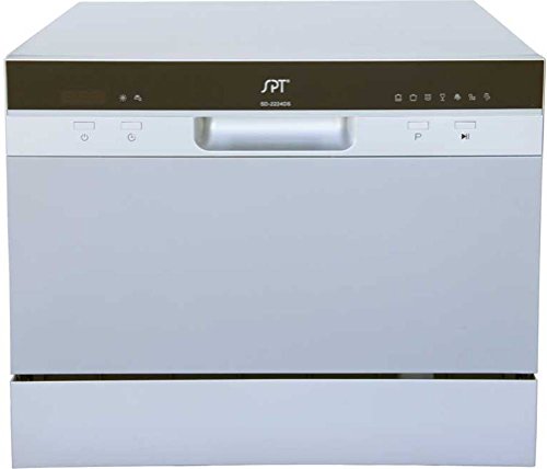 SPT SD-2224DS ENERGY STAR Compact Countertop Dishwasher with Delay Start - Portable Dishwasher with Stainless Steel Interior and 6 Place Settings Rack Silverware Basket for Apartment Office And Home Kitchen SPT SD-2224DS ENERGY STAR Compact Countertop Dishwasher with Delay Start - Portable Dishwasher with Stainless Steel Interior and 6 Place Settings Rack Silverware Basket for Apartment Office And Home Kitchen