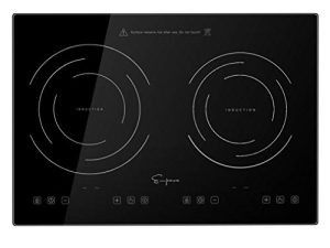 Empava IDC12B2 Horizontal Electric Stove Induction Cooktop with 2 Burners in Black Vitro Ceramic Smooth Surface Glass 120V