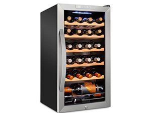 Schmécké 24 Bottle Compressor Wine Cooler Refrigerator w/Lock - Large Freestanding Wine Cellar For Red